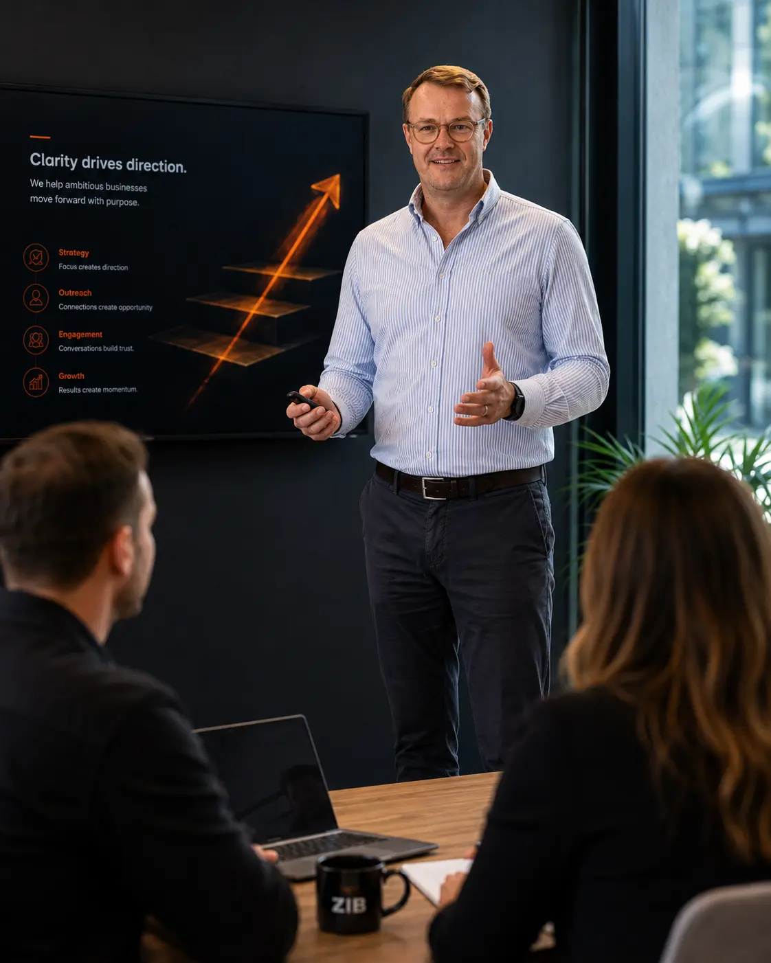Brad Reece presenting strategy framework, Zib Digital Partner